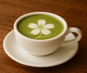 桜抹茶ラテの画像
